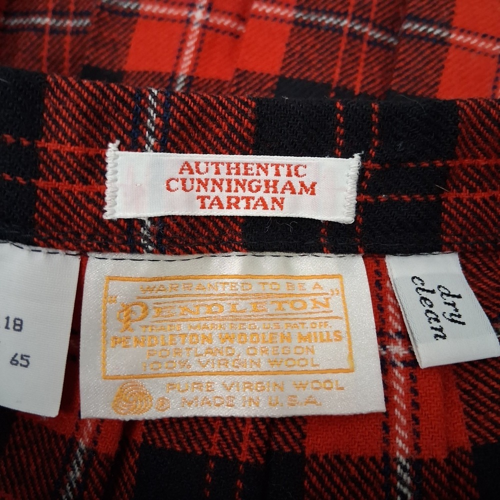 Vintage Pendleton Cunningham Tartan Red Plaid Skirt Womens Size 6 Pleated Maxi - Picture 3 of 9